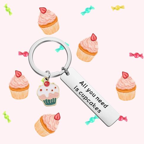 TGBJE Cupcake Lover Gift Cake Baker's Gift Dessert Lover Gift Bakery Gift Baking Gift Chef Gift Cooking Gift (cupcakes keychain) in Saudi Arabia