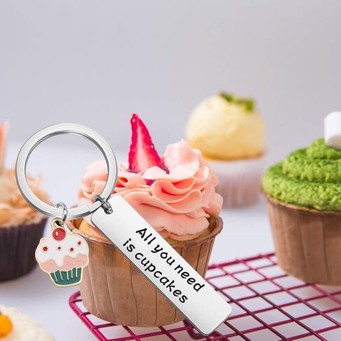 TGBJE Cupcake Lover Gift Cake Baker's Gift Dessert Lover Gift Bakery Gift Baking Gift Chef Gift Cooking Gift (cupcakes keychain) in Saudi Arabia