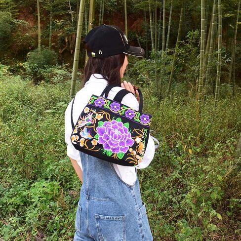 Women's Unique Vintage Hobo Tote Bags Embroidered Shoulder Handbags Flower bags for lady in Saudi Arabia