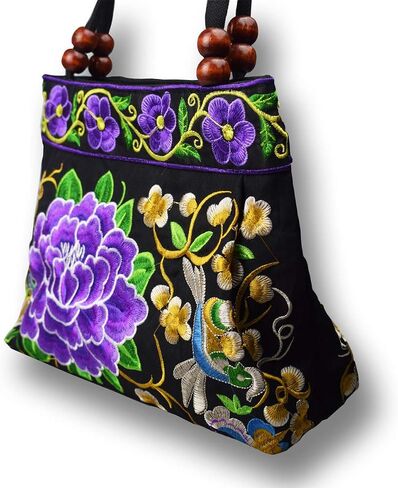 Women's Unique Vintage Hobo Tote Bags Embroidered Shoulder Handbags Flower bags for lady in Saudi Arabia