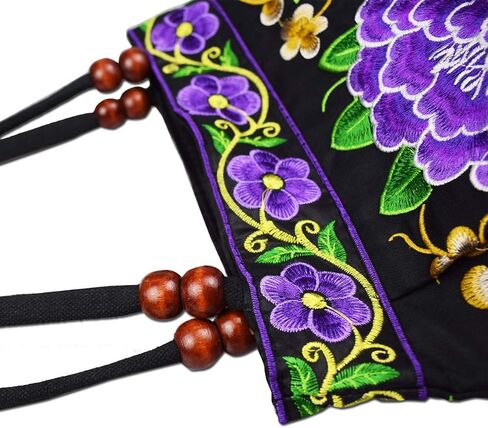 Women's Unique Vintage Hobo Tote Bags Embroidered Shoulder Handbags Flower bags for lady in Saudi Arabia