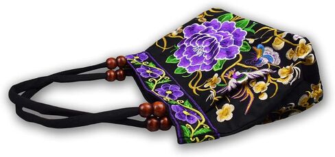 Women's Unique Vintage Hobo Tote Bags Embroidered Shoulder Handbags Flower bags for lady in Saudi Arabia