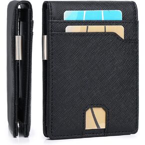 LURLEEZ محفظة نقود للرجال، محفظة رفيعة للرجال، محافظ للرجال رفيعة، محافظ للرجال، محافظ نقود للرجال، محفظة Rfid، محافظ للجيب الأمامي للرجال، محفظة للرجال (أسود وبرتقالي) in Kuwait