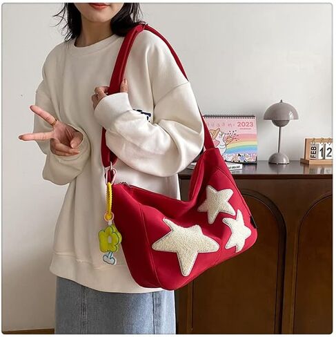 Star Tote Hobo Bag Women Handbag Large Capacity Tote Shoulder Bag Casual Crossbody Bag Gift for Women in Saudi Arabia