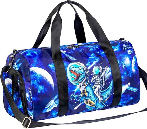 Duffle Bag for Boys, Travel Tote Bag with Shoe Compartments for Kids, Water Resistant Sleepover Dance Bag for Teens, Dinosaur Weekender Sports Gym Carry on Bag in Saudi Arabia