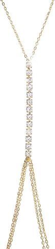 Jerany Rhinestone Sexy Body Waist Chain Gold Layered Body Necklace Party Body Accessories for Women and Girls in Saudi Arabia