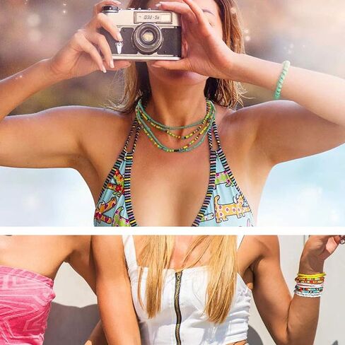 Waist Beads Body Chain for Women Colorful Stretchy African Belly Bead Body Jewelry in Saudi Arabia