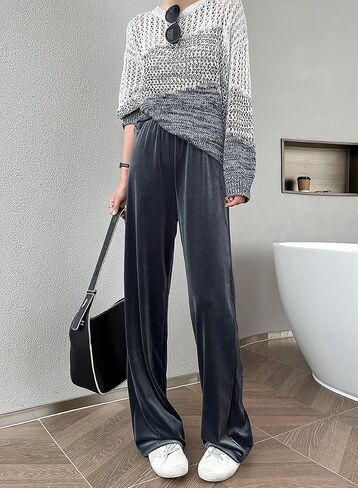 سراويل اليوجا النسائية من ARJOSA بأرجل واسعة وخصر عالٍ Palazzo Lounge Pants Joggers Sweatpants in Saudi Arabia