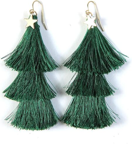 Tipsy Elves Women's Cute and Colorful Christmas Beaded Earrings for Holiday Parties in Saudi Arabia