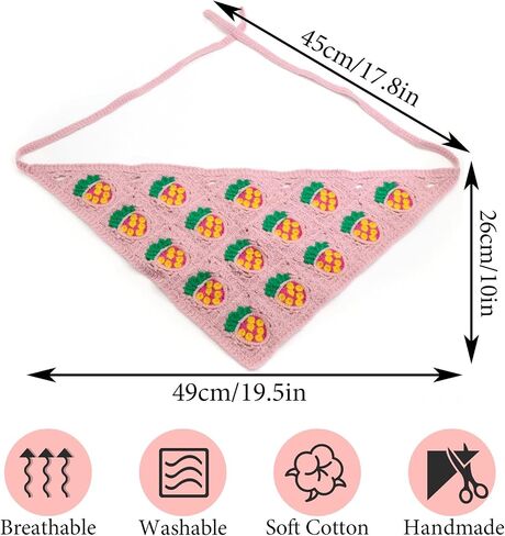 FULZTEY Crochet Bandanas Headbands for Women Black Bandana White Hippie Hairband Hallow Flower Head Scarf Knitted Floral Headwraps Vintage Head Kerchief Boho Hair Accessories 2Pcs in Saudi Arabia