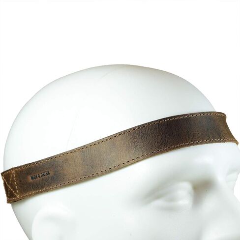 Hide & Drink, Unisex Simple Headband, Boho Fashion, Elastic Headwrap, Full Grain Leather, Handmade, Bourbon Brown in Saudi Arabia