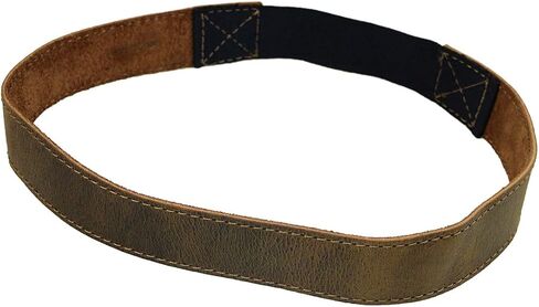 Hide & Drink, Unisex Simple Headband, Boho Fashion, Elastic Headwrap, Full Grain Leather, Handmade, Bourbon Brown in Saudi Arabia