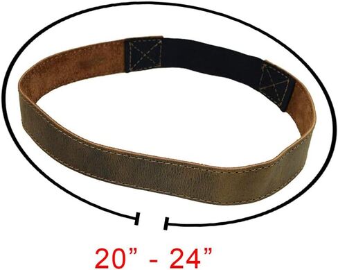 Hide & Drink, Unisex Simple Headband, Boho Fashion, Elastic Headwrap, Full Grain Leather, Handmade, Bourbon Brown in Saudi Arabia