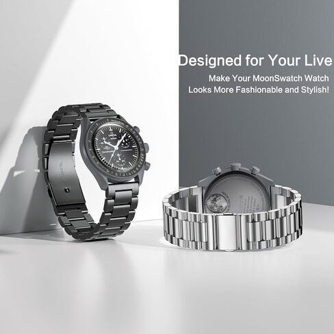 Bands for Moonswatch Watch,Metal Strap Compatible with Omega X Swatch Moonswatch Speedmaster Etc 20mm Watch,Quickly Release Swatch Omega Moonswatch Stainless Replacement Band in Saudi Arabia