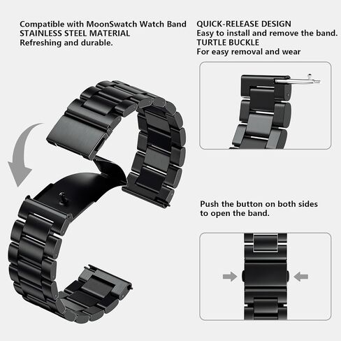 Bands for Moonswatch Watch,Metal Strap Compatible with Omega X Swatch Moonswatch Speedmaster Etc 20mm Watch,Quickly Release Swatch Omega Moonswatch Stainless Replacement Band in Saudi Arabia
