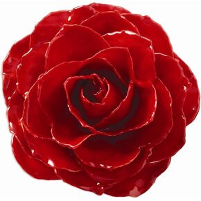 Solid Lacquer Dipped Red Rose Brooch - 81mm x 83mm, Metal in Saudi Arabia