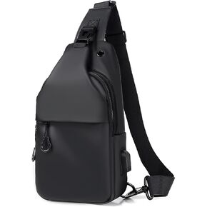 Hjkiopc Waterproof Sling Bags Mens Shoulder Crossbody Backpack with USB Charging Port& Headphone,Outdoor Lightweight Bag in Kuwait