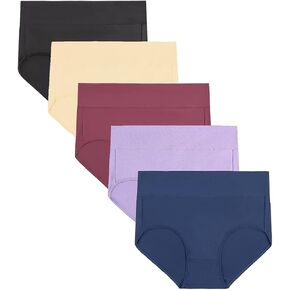 ملابس داخلية نسائية من القطن عالية الخصر من COSOMALL، سراويل داخلية كاملة ناعمة للسيدات، عبوات متعددة in Kuwait