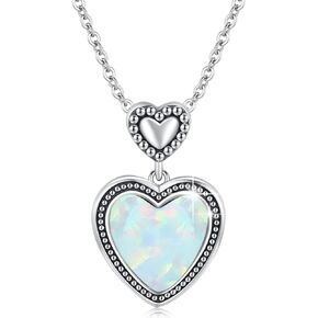 AOVEAO Heart Turquoise/Lotus/Hummingbird Necklace 925 Sterling Silver Turquoise Pendant Necklace,Fine Turquoise I Love You to The Moon and Back Necklace,Lotus Hummingbird Jewelry Gift for Women Girls