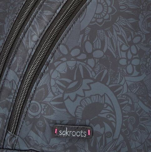 Sakroots Women's On The Go Sling Backpack in Nylon Eco Twill, Black Spirit Desert 2 in Saudi Arabia