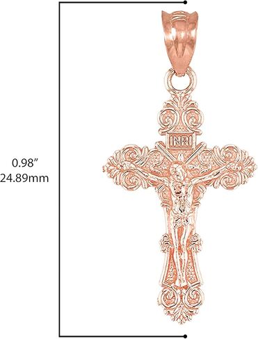سحر قلادة صليب INRI من الذهب عيار 14 قيراط - اختيار المعدن in Kuwait