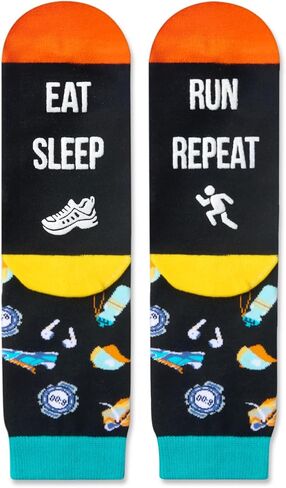 HAPPYPOP Unisex Runners Socks Funny Running Socks, Running Gifts Cross Country Running Gifts Marathon Runner Gifts Funny Running Gifts in Saudi Arabia
