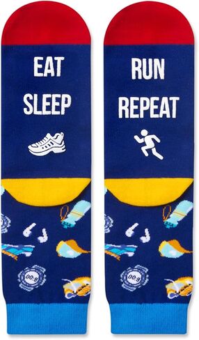 HAPPYPOP Unisex Runners Socks Funny Running Socks, Running Gifts Cross Country Running Gifts Marathon Runner Gifts Funny Running Gifts in Saudi Arabia