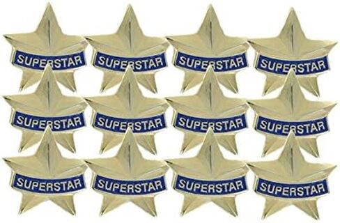 SHOP AWARDS AND GIFTS Superstar Lapel Pins for Student Appreciation Employee Recognition Award School Teacher Reward Supplies, Bulk Pack of 12, Poly Bagged, 3/4 Inch in Saudi Arabia