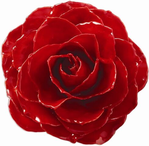 Solid Lacquer Dipped Red Rose Brooch - 81mm x 83mm, Metal in Saudi Arabia