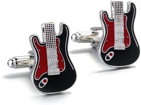 Guitar Bass Pair Red Cufflinks in Saudi Arabia