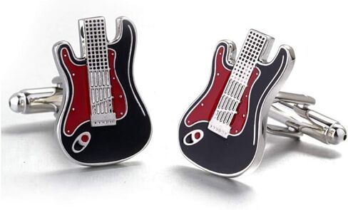 Guitar Bass Pair Red Cufflinks in Saudi Arabia