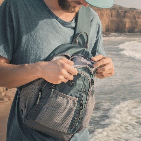 شوغر ميديكال - حقيبة ظهر معزولة للسفر لمرضى السكري - جيوب متعددة معزولة بالكامل، حقيبة ظهر مع حلقات مرنة للإمدادات الطبية لمرضى السكري والأدوية واختبار الجلوكوز والجلوكاجون (رمادي ضبابي) in Kuwait