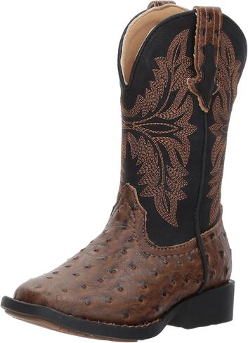 ROPER Infant Boys Cowbaby Daniel Embroidery Round Toe Casual Boots Mid Calf - Black, Brown in Kuwait