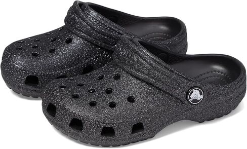 Crocs Classic Glitter Clog (Toddler) Black Glitter 5 Toddler M in Saudi Arabia