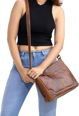 Lady Conceal Locking Concealed Carry Lydia Leather Crossbody with Universal Holster for Medium to Large Frame Handgun in Saudi Arabia