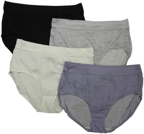 Bali Women 4-Pack Cotton Modal Ultra Soft Brief Panty Black L in Saudi Arabia