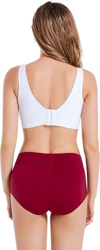 ملابس داخلية نسائية من القطن عالية الخصر من COSOMALL، سراويل داخلية كاملة ناعمة للسيدات، عبوات متعددة in Kuwait