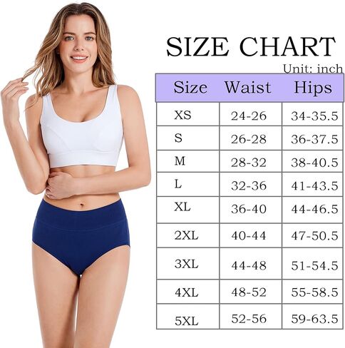 ملابس داخلية نسائية من القطن عالية الخصر من COSOMALL، سراويل داخلية كاملة ناعمة للسيدات، عبوات متعددة in Kuwait