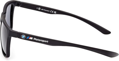 BMW Men's Injected Sun Glasses Polarized Rectangular Sunglasses, Matte Black, 57 in Saudi Arabia