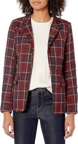 dollhouse Women's Fitted Blazer, Red Check, X-Large in Saudi Arabia