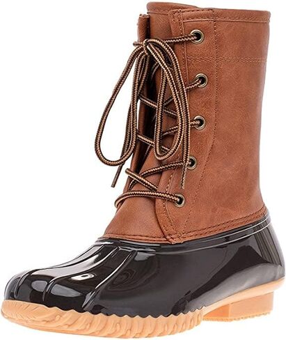 Sporto Women's Duck Boots with Lace-Up Closure Attina Waterproof Mid-Calf Winter for Comfort in Kuwait