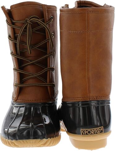 Sporto Women's Duck Boots with Lace-Up Closure Attina Waterproof Mid-Calf Winter for Comfort in Kuwait