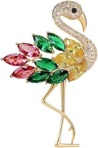 Rhinestone Flamingo Brooch Pin for Women Girls Fashion Crystal Delicate Animal Brooch Lapel Pins Elegant Dress Accessories Jewelry Gift Corsage for Hat Bag Suit Tie Wedding Christmas Birthday in Saudi Arabia