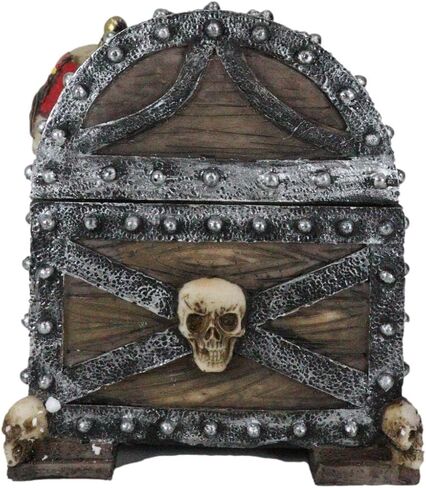 Gifts & Decors Ebros Large Caribbean Pirate Marauder Skull With Criss Cross Blades Treasure Chest Box Jewelry Box Figurine 7.25" Long in Saudi Arabia