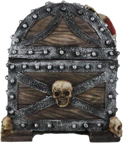 Gifts & Decors Ebros Large Caribbean Pirate Marauder Skull With Criss Cross Blades Treasure Chest Box Jewelry Box Figurine 7.25" Long in Saudi Arabia