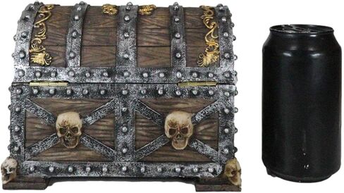 Gifts & Decors Ebros Large Caribbean Pirate Marauder Skull With Criss Cross Blades Treasure Chest Box Jewelry Box Figurine 7.25" Long in Saudi Arabia