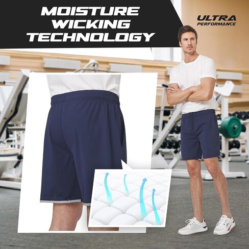Ultra Performance 3 Pack Super Stretch Workout Gym Shorts for Men, Mens Running Shorts 7 Inch Inseam in Saudi Arabia