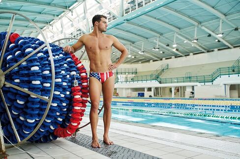 ARENA Men's USA Red, White and Blue 3-inch Brief Athletic Training Swimsuit in Saudi Arabia