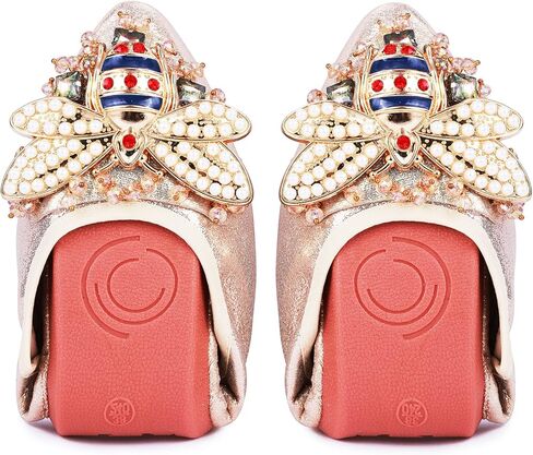 حذاء باليه نسائي مسطح من حجر الراين من Stylein، حذاء راقصة باليه قابل للطي ومريح وسهل الارتداء in Kuwait