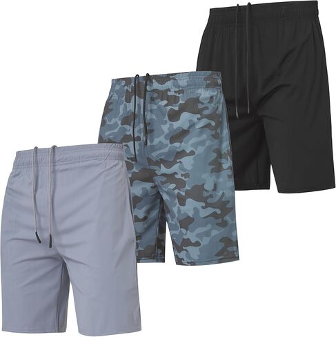 Ultra Performance 3 Pack Super Stretch Workout Gym Shorts for Men, Mens Running Shorts 7 Inch Inseam in Saudi Arabia